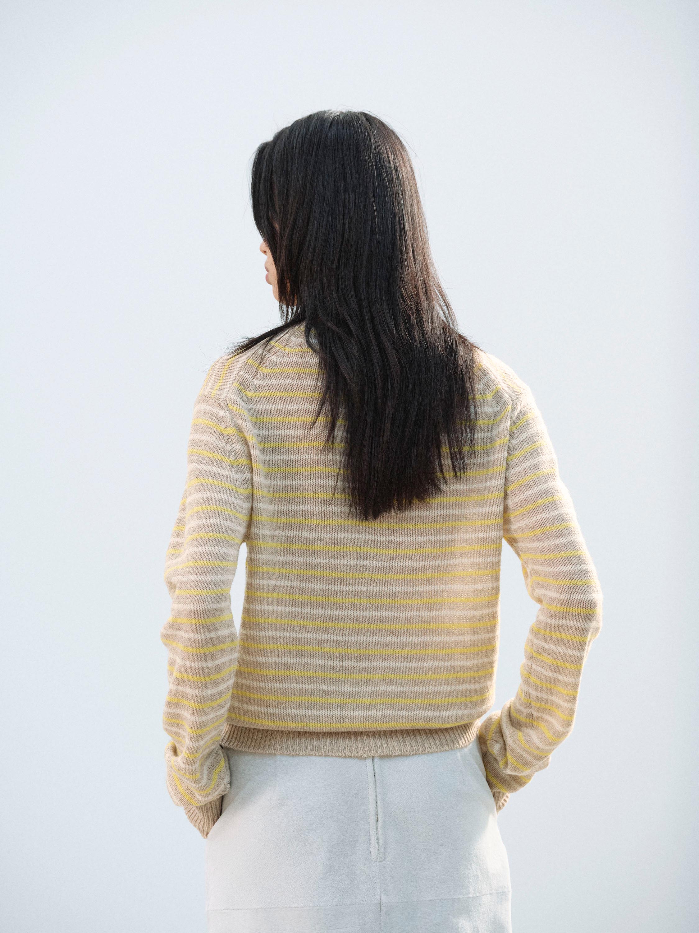 SUMMER CASHMERE KNIT P/O 詳細画像 BEIGE &times; YELLOW 3