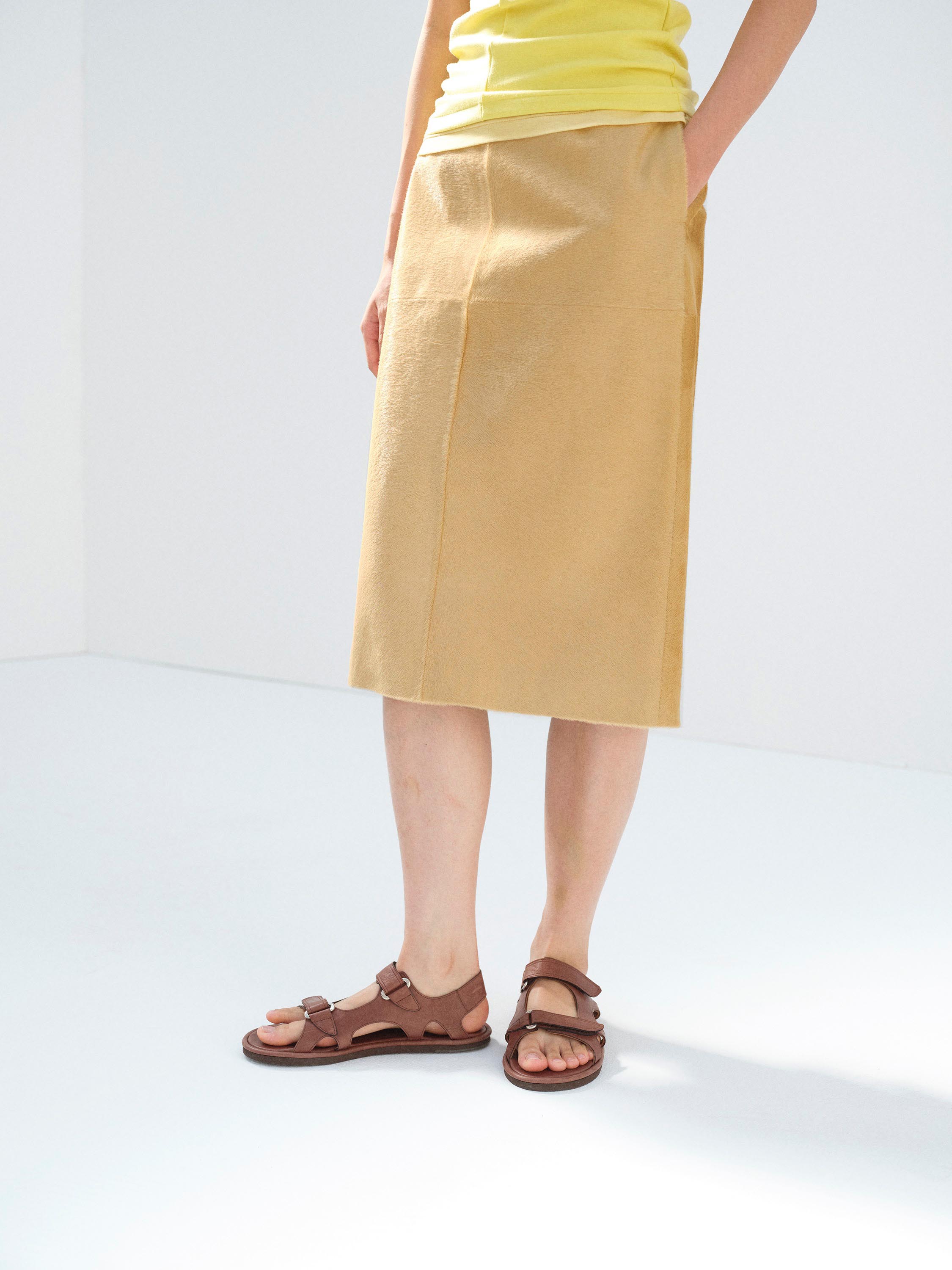 CALF HAIR SKIRT 詳細画像 BEIGE 2