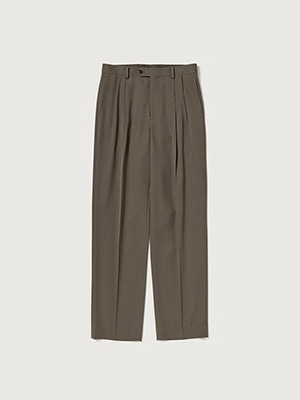 LIGHT WOOL MAX GABARDINE TWO-TUCK SLACKS
