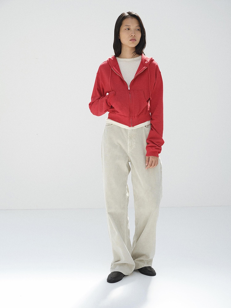トップス AURALEE HIGH TWIST LIGHT SWEAT ZIP PARKA High Twist Light Sweat Zip Parka Red | HAVEN