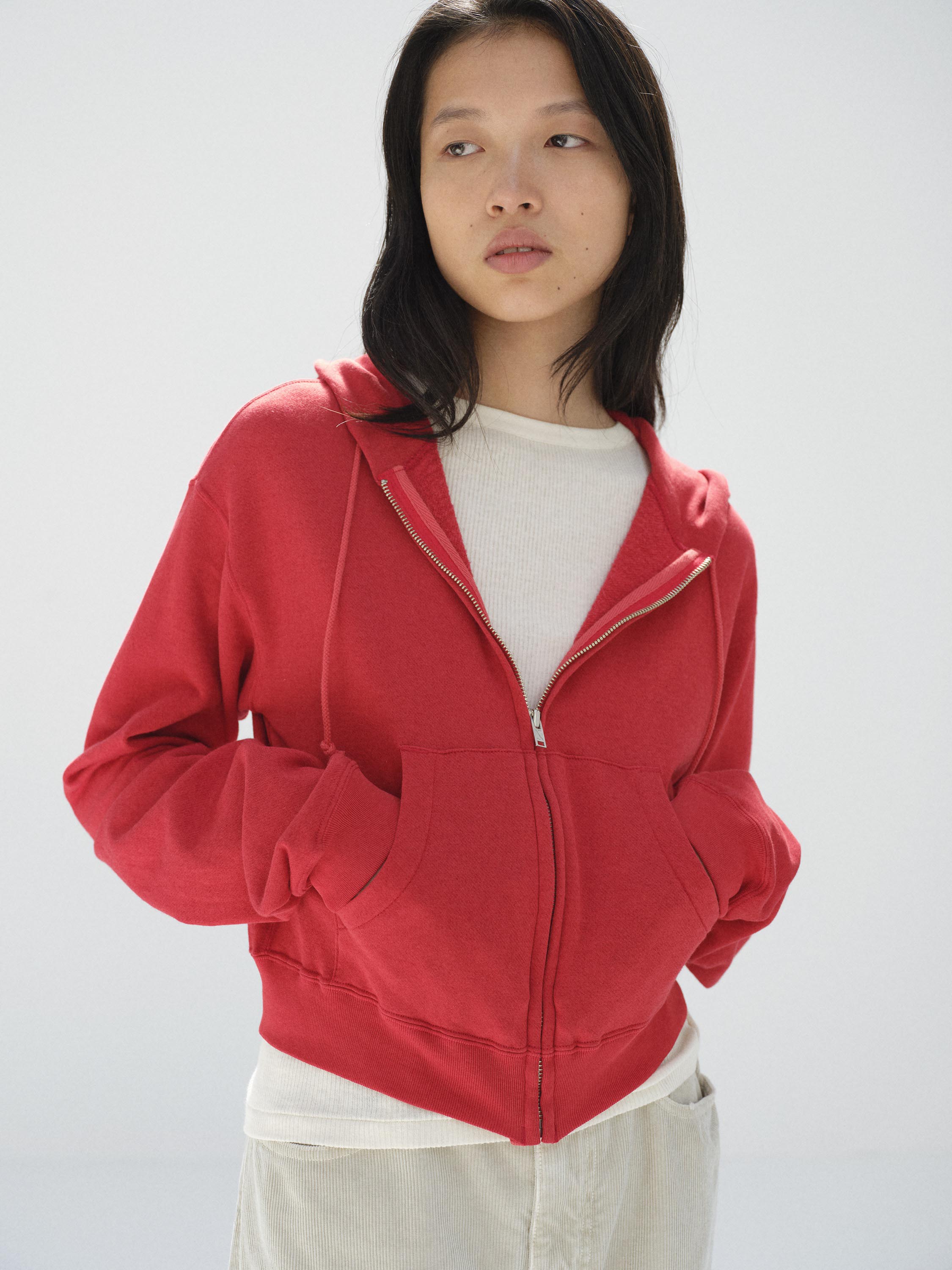 HIGH TWIST LIGHT SWEAT ZIP PARKA 詳細画像 RED 2