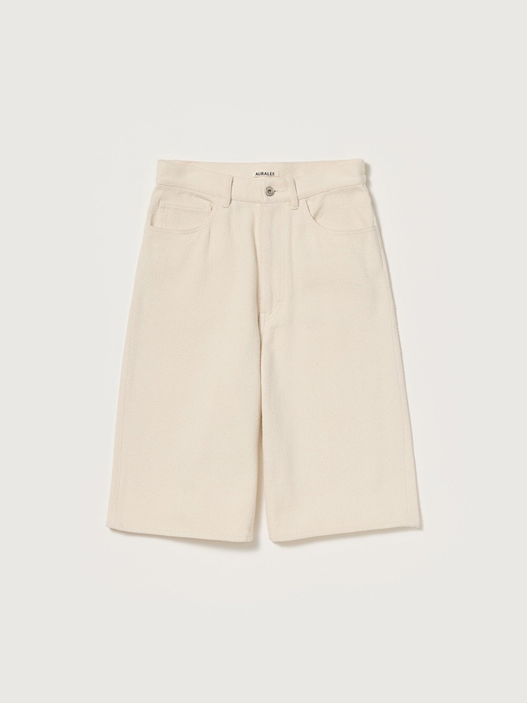 SILK NEP DENIM 5P WIDE SHORTS - AURALEE Official Website