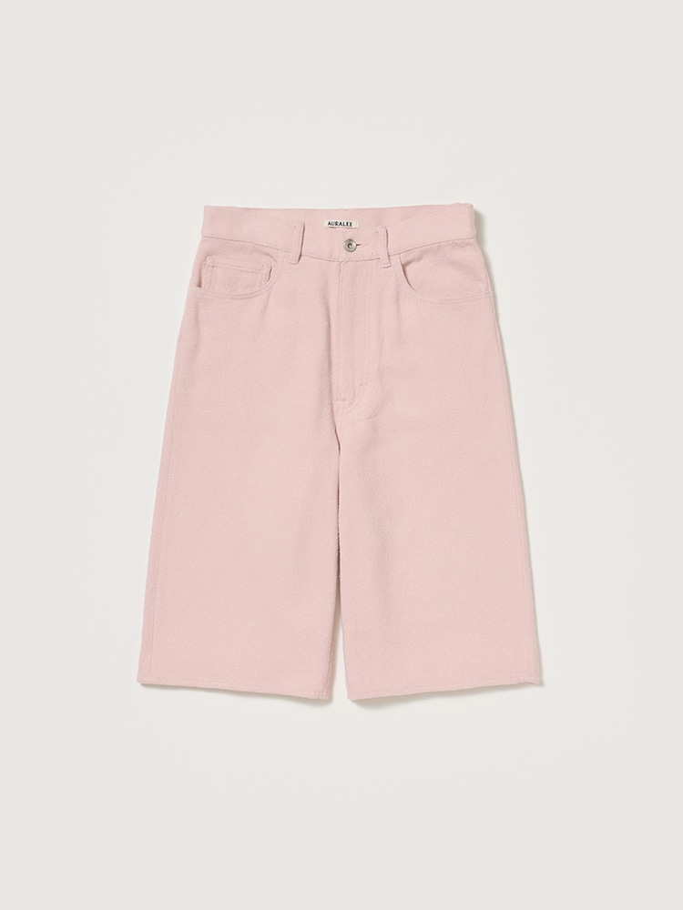 SILK NEP DENIM 5P WIDE SHORTS - AURALEE Official Website