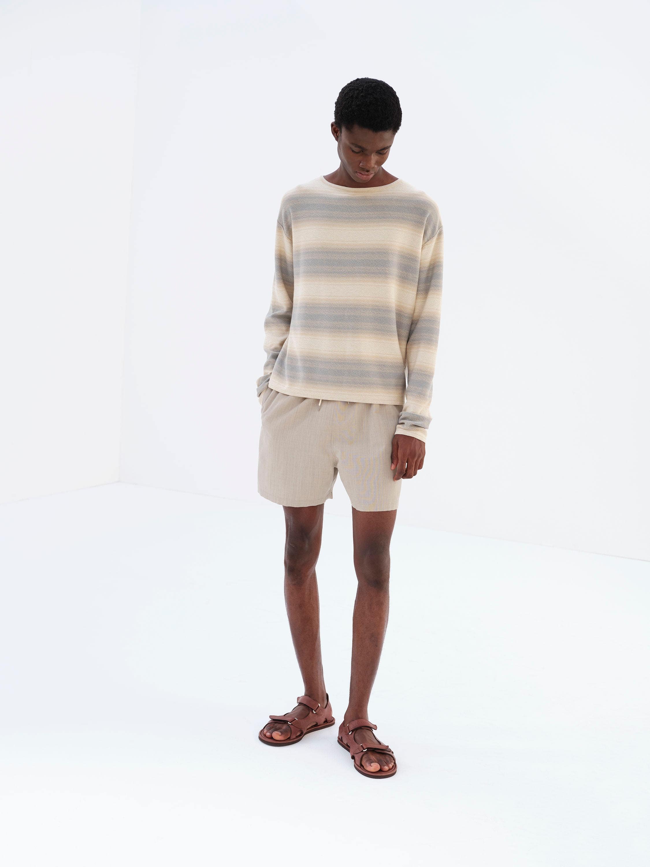 WOOL MAX CANVAS SHORTS 詳細画像 TOP GRAY BEIGE 1