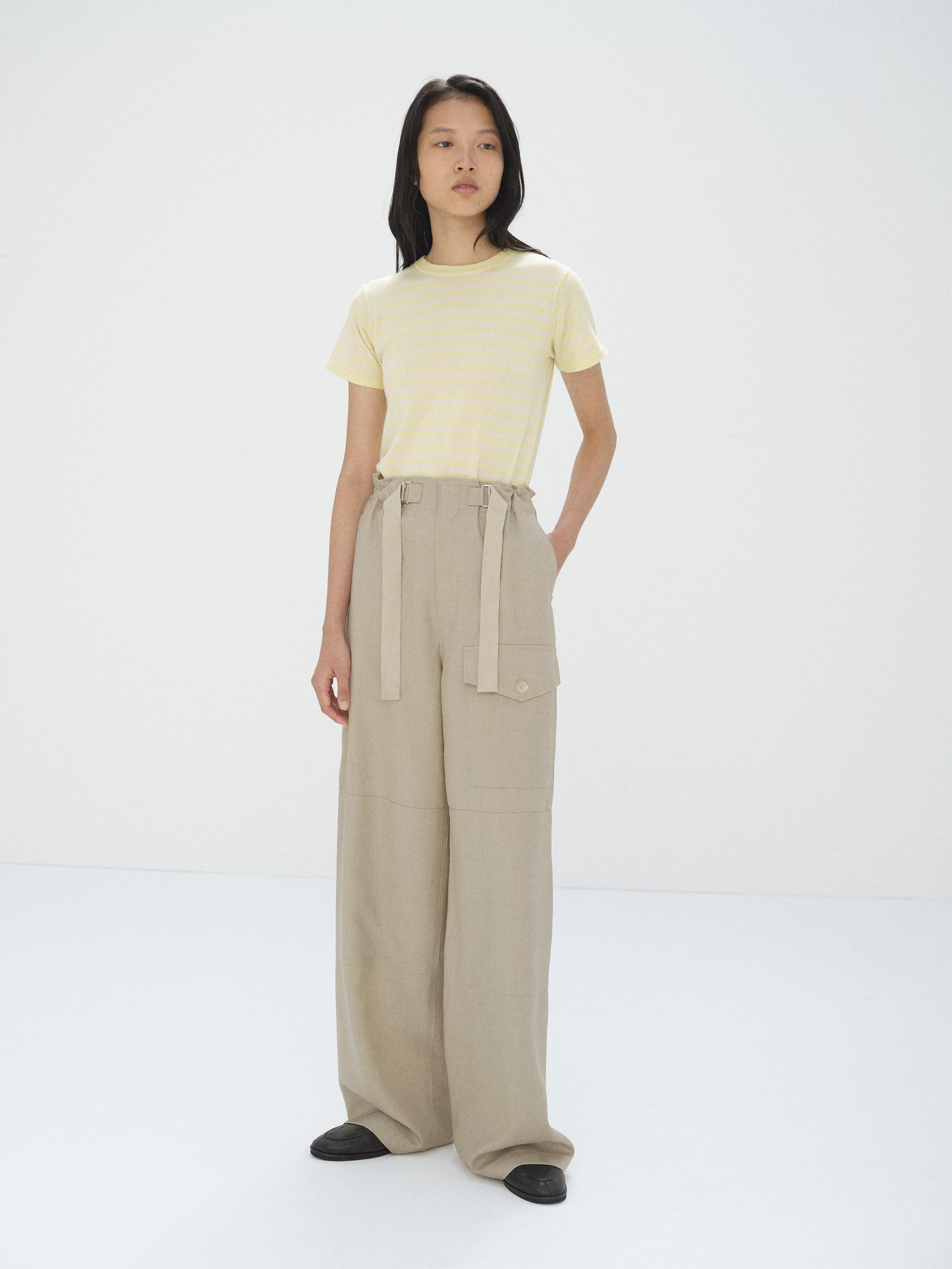 WOOL HERRINGBONE CARGO PANTS 詳細画像 BEIGE 1