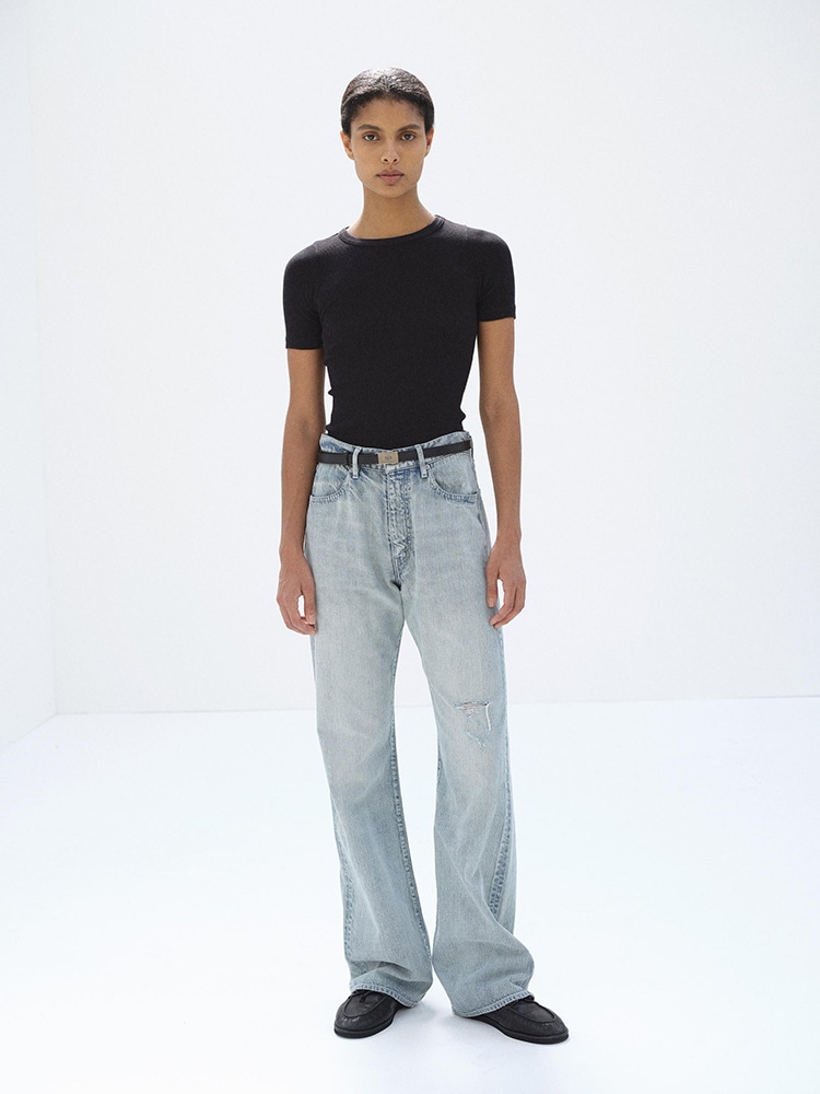 FADED SELVEDGE LIGHT DENIM PANTS - AURALEE Official Website