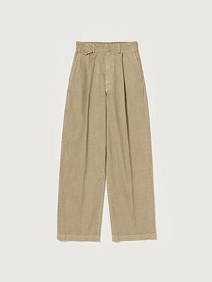 GARMENT-DYED FINX LIGHT CHINO ONE-TUCK WIDE PANTS - AURALEE