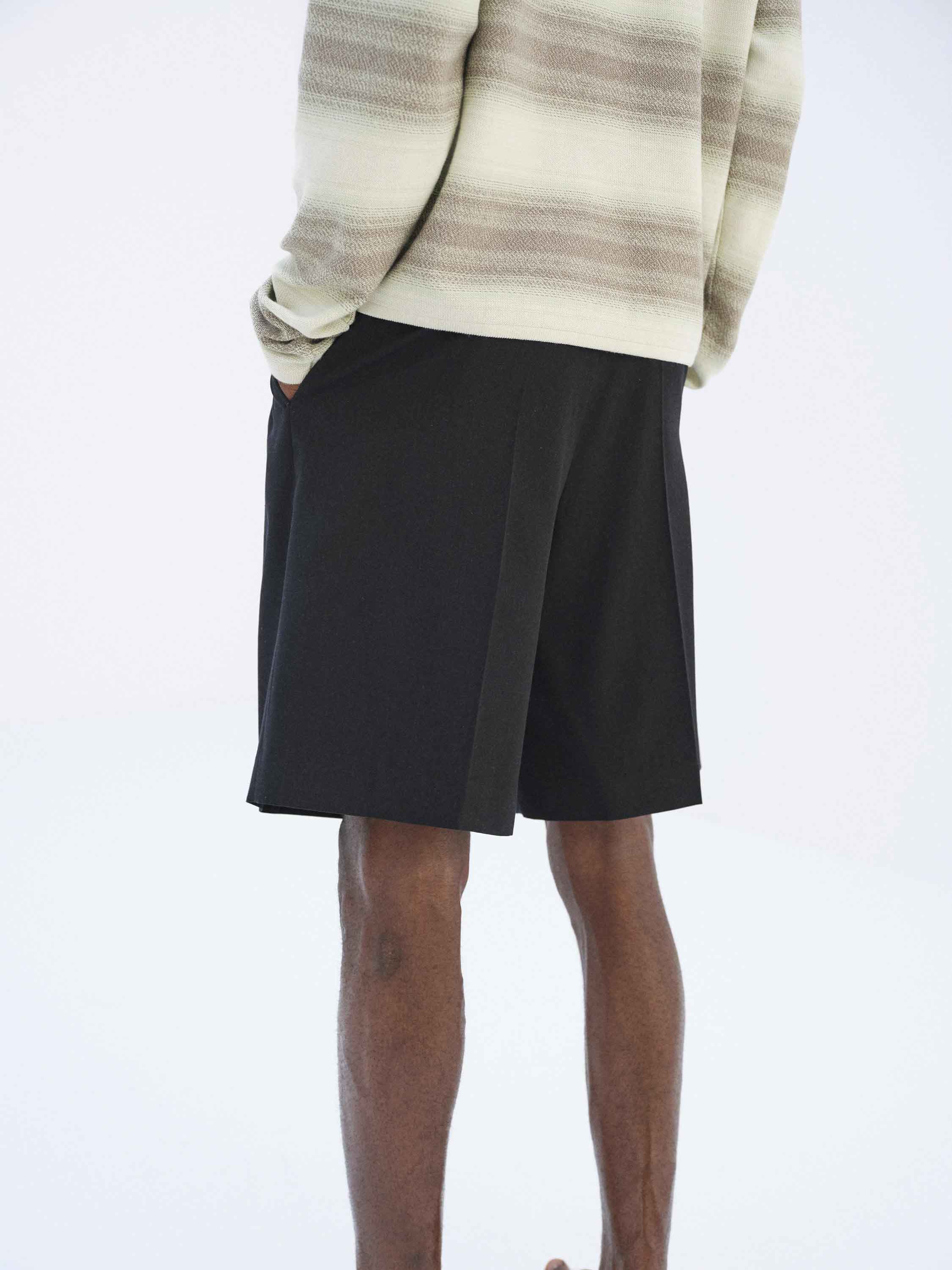 LIGHT WOOL MAX GABARDINE SHORTS 詳細画像 TOP BLACK 3