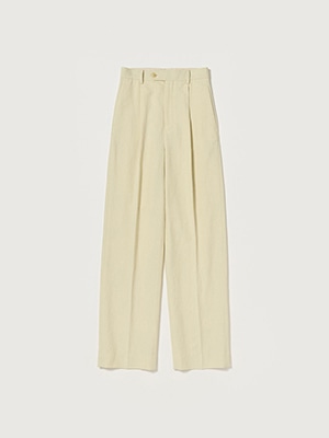 WOOL COTTON LINEN OX ONE-TUCK SLACKS - AURALEE Official Website