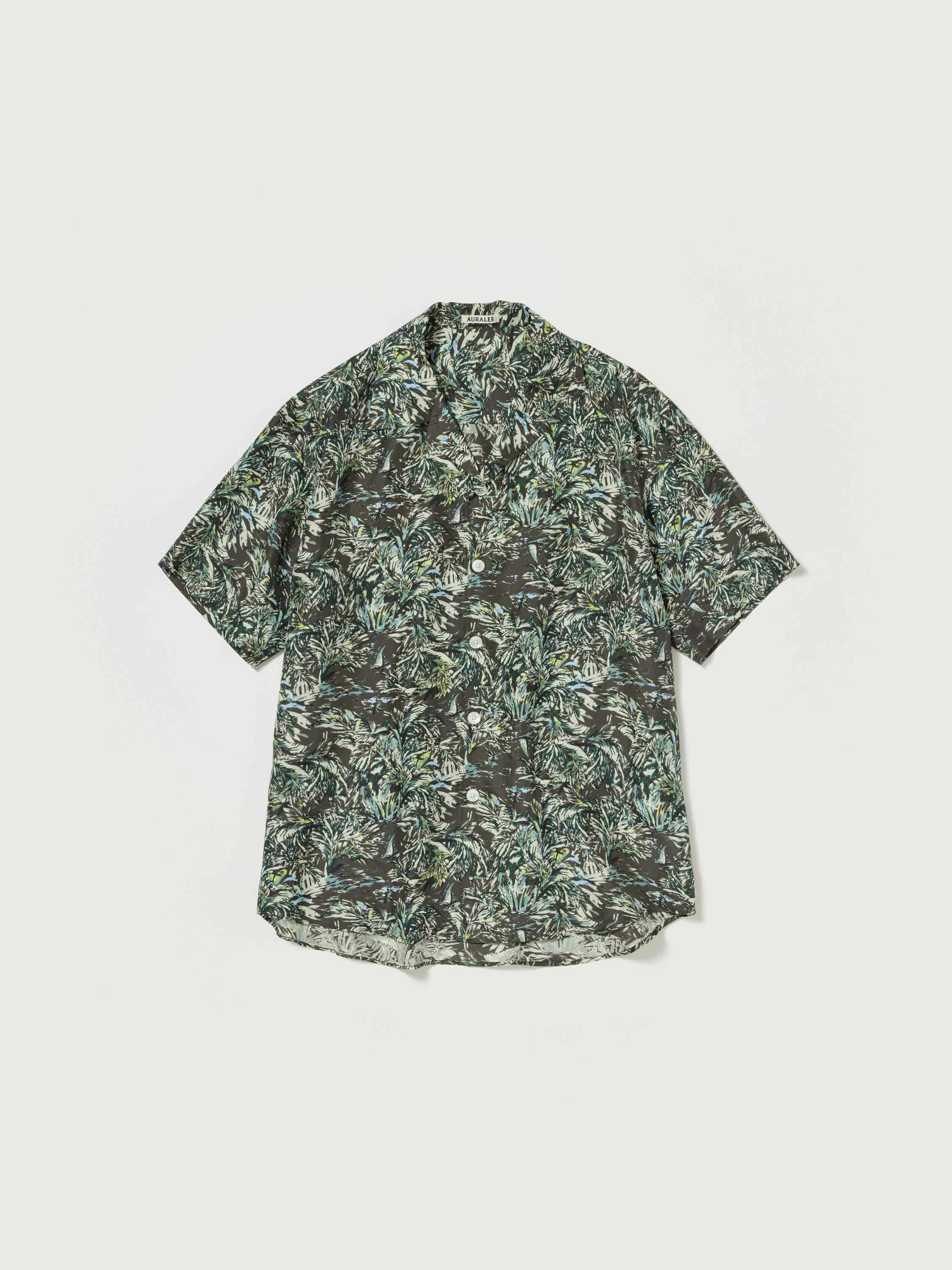 PRINTED AIRY SILK HALF-SLEEVED SHIRT 詳細画像 DARK BROWN 5