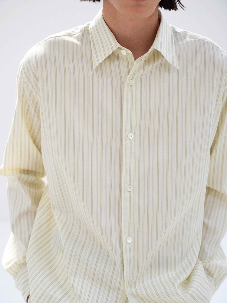 COTTON SILK STRIPE SHIRT - AURALEE Official Website