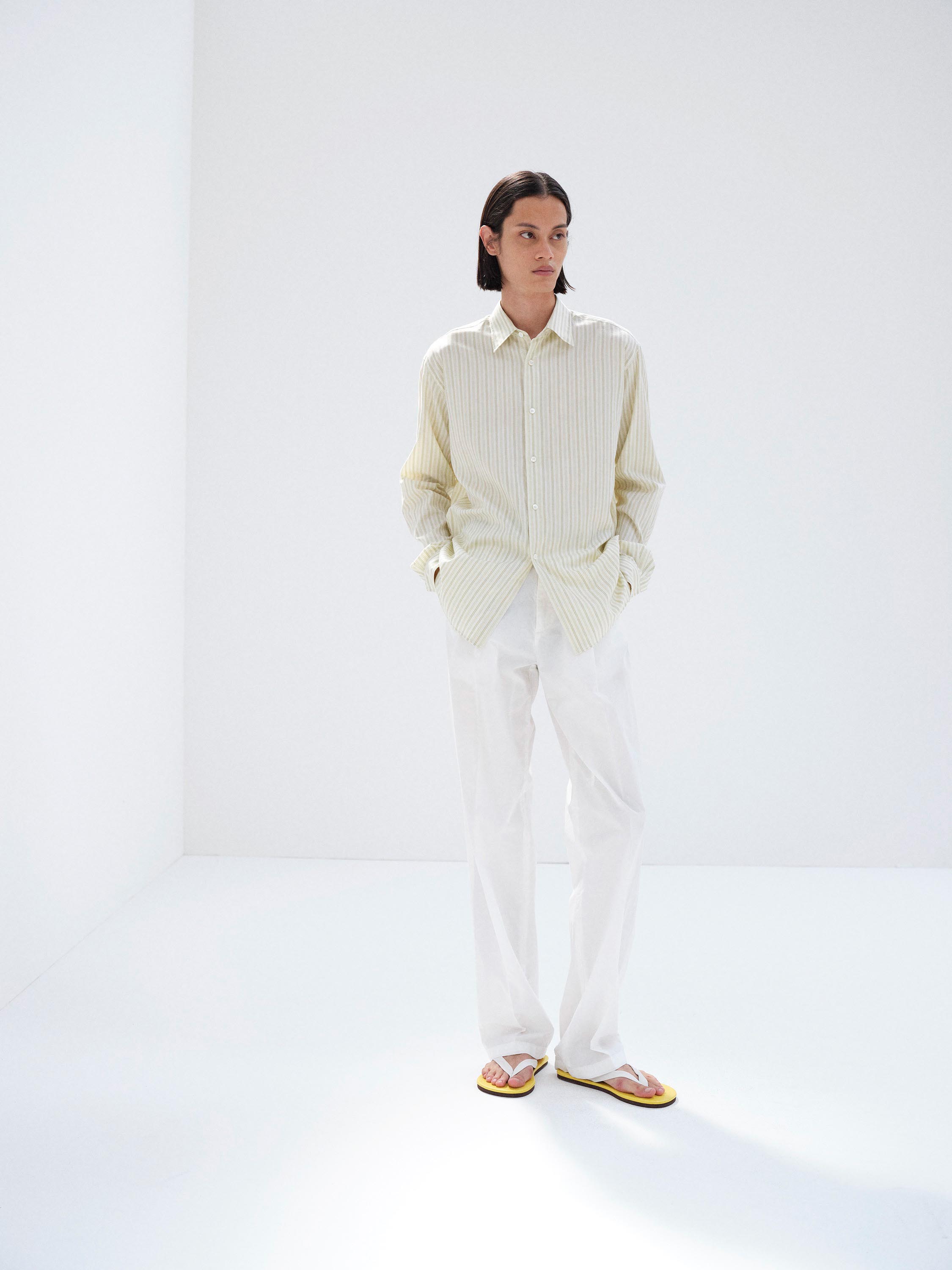 COTTON SILK STRIPE SHIRT 詳細画像 IVORY STRIPE 2