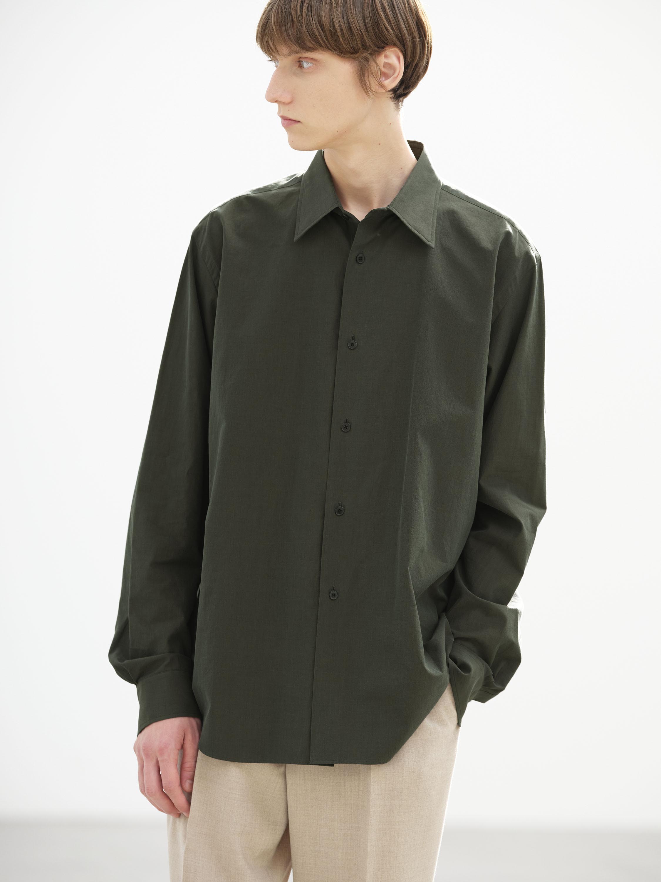 WASHED FINX WEATHER CHAMBRAY SHIRT 詳細画像 DARK OLIVE 1