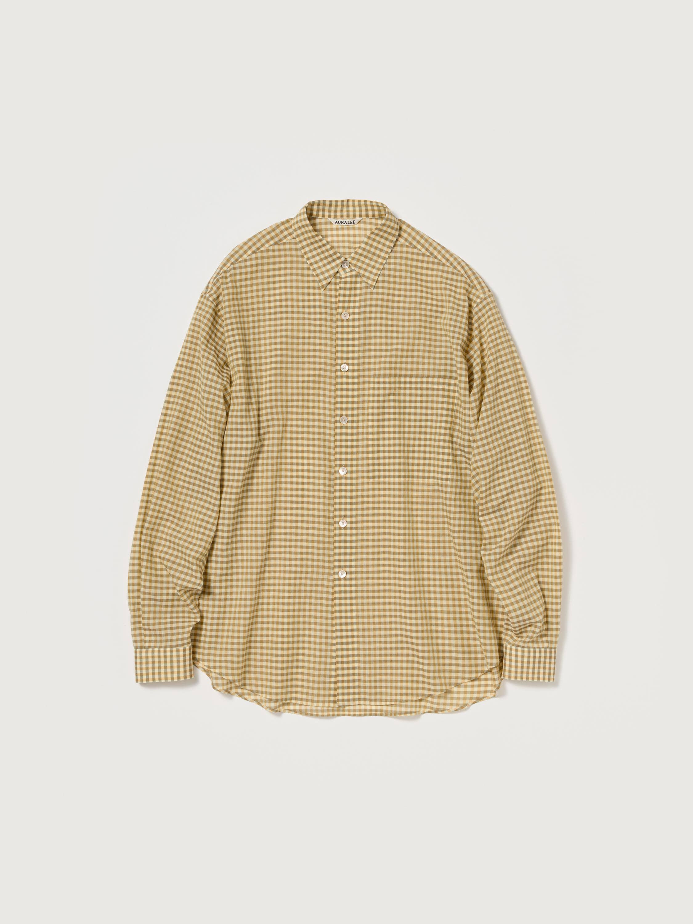 AIRY LIGHT COTTON CHECK BIG SHIRT 詳細画像 MUSTARD GINGHAM CHECK 4