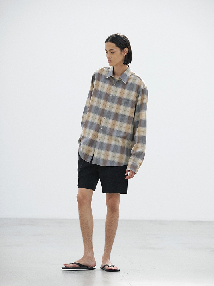 SUPER LIGHT WOOL CHECK SHIRT