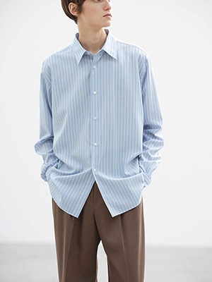 SUPER FINE WOOL STRIPE SHIRT