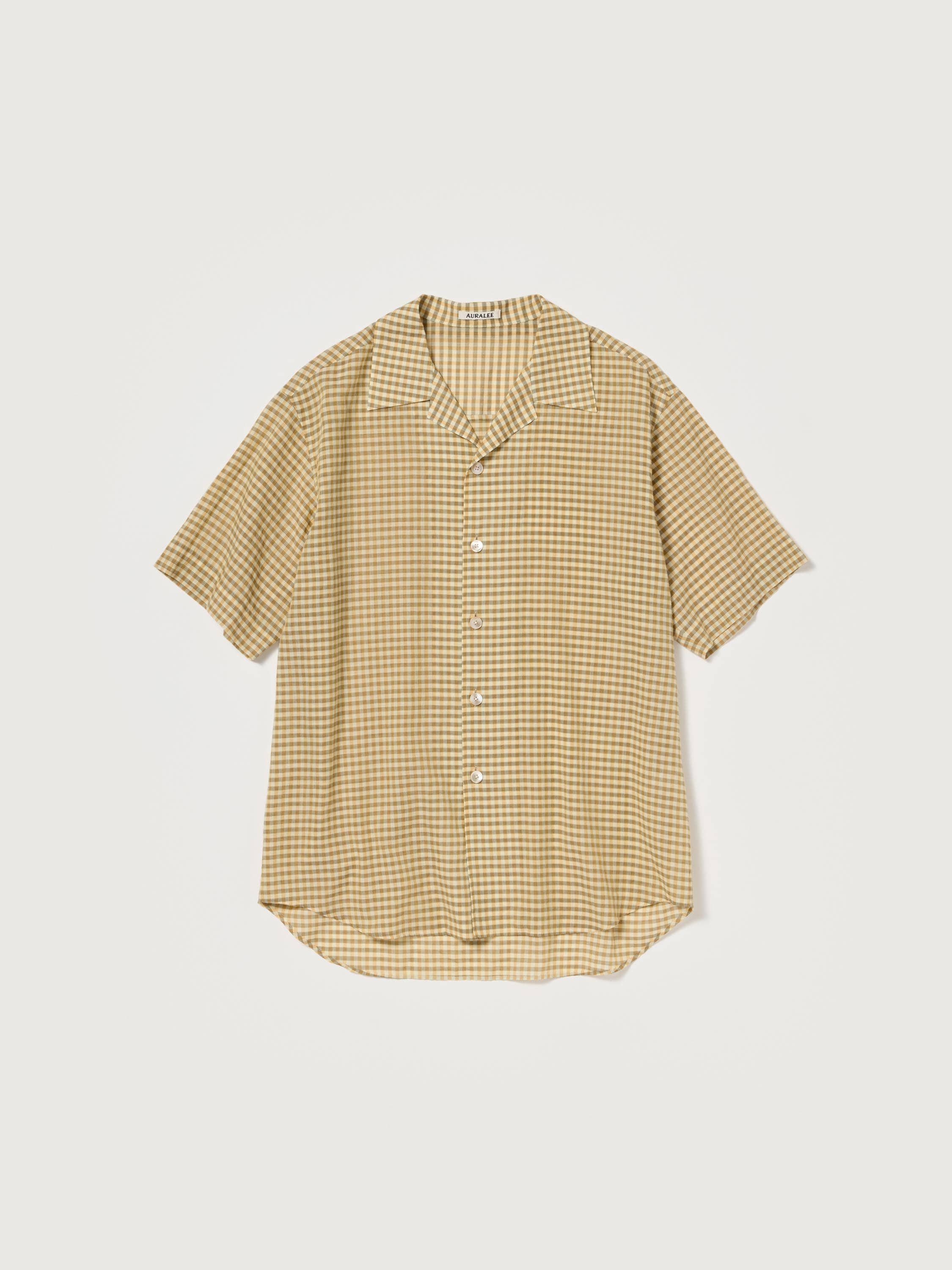 AIRY LIGHT COTTON CHECK HALF SLEEVED SHIRT 詳細画像 MUSTARD GINGHAM CHECK 1