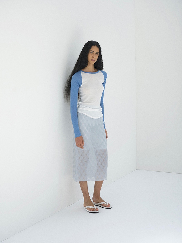 SHEER SILK COTTON CUT JACQUARD PENCIL SKIRT - AURALEE Official Website