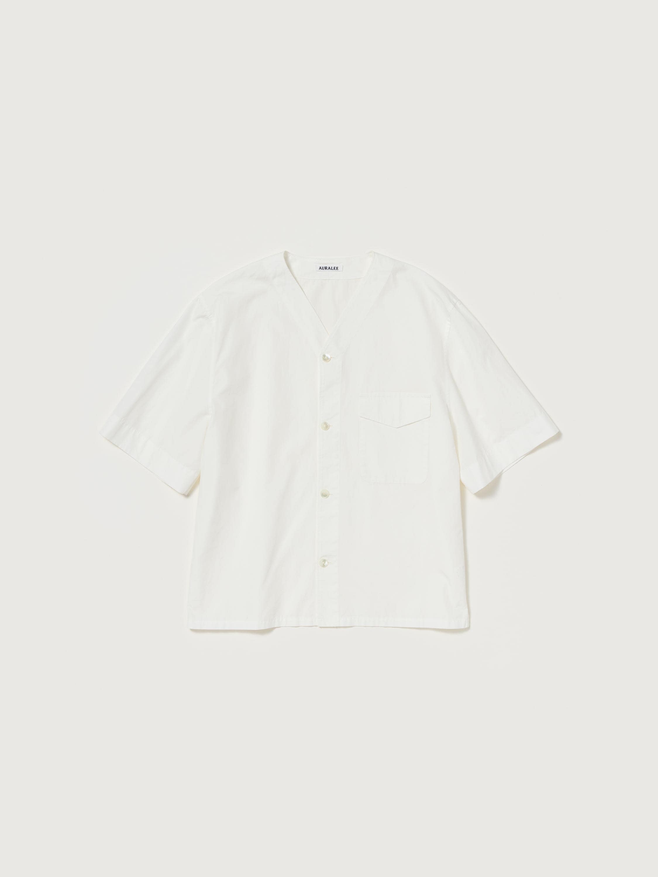 GARMENT-DYED FINX SHUTTLE WEATHER HALF SLEEVED SHIRT 詳細画像 WHITE 1