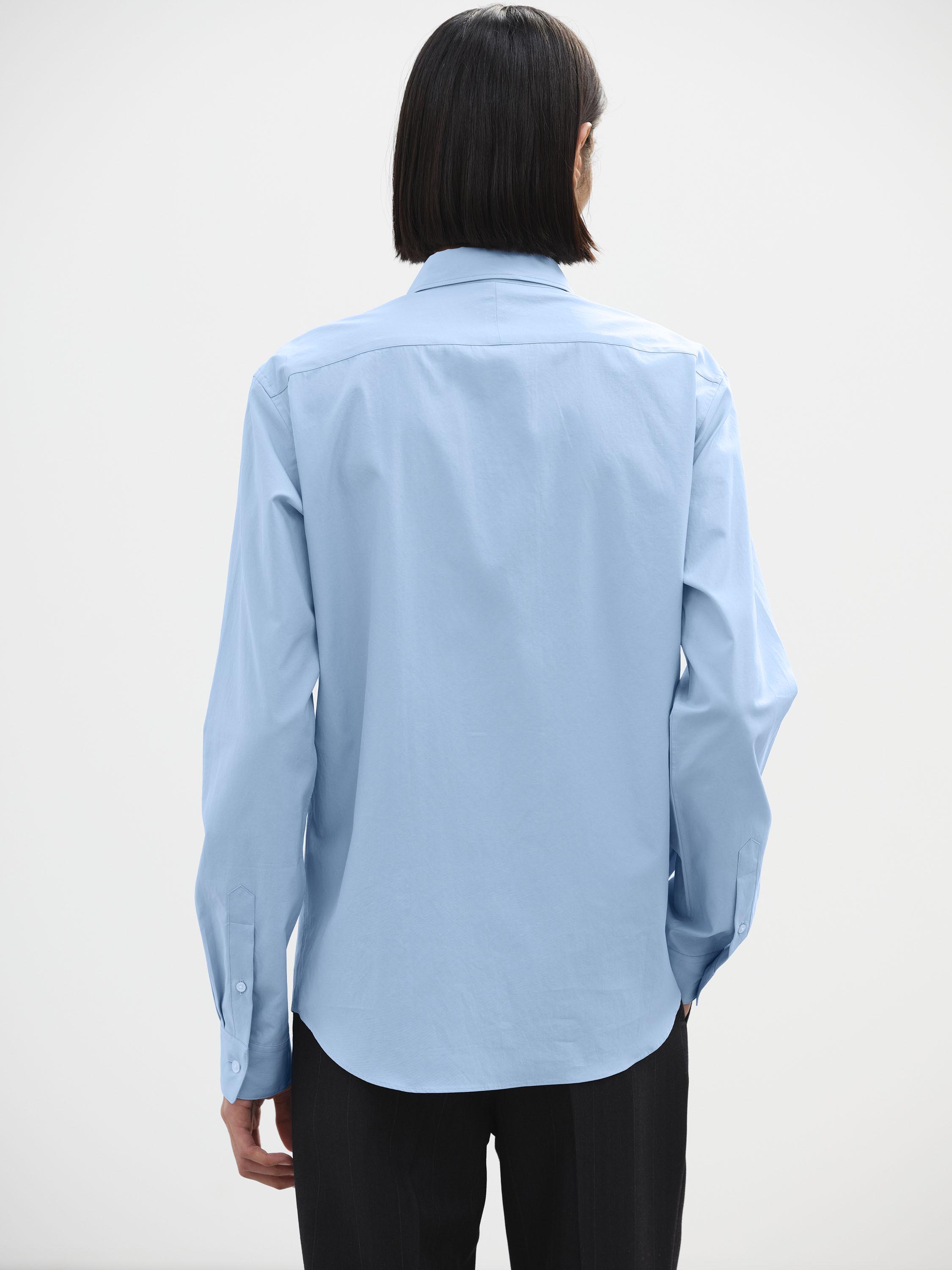 WASHED FINX TWILL SLIM SHIRT 詳細画像 LIGHT BLUE 4
