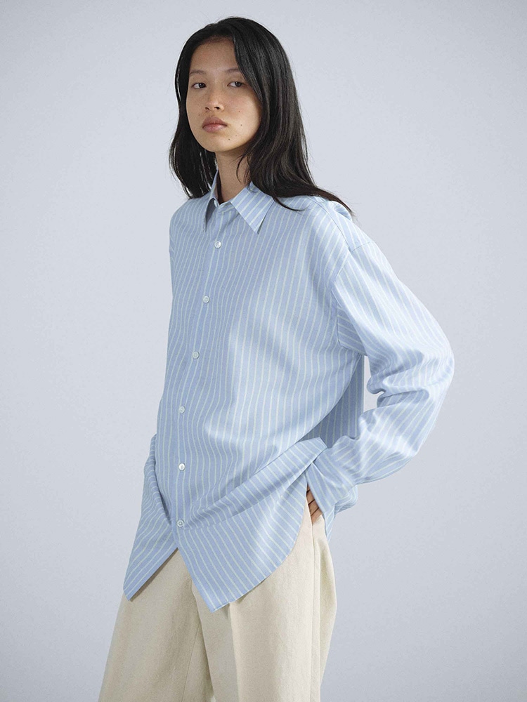 SUPER FINE WOOL STRIPE SHIRT - AURALEE Official Website