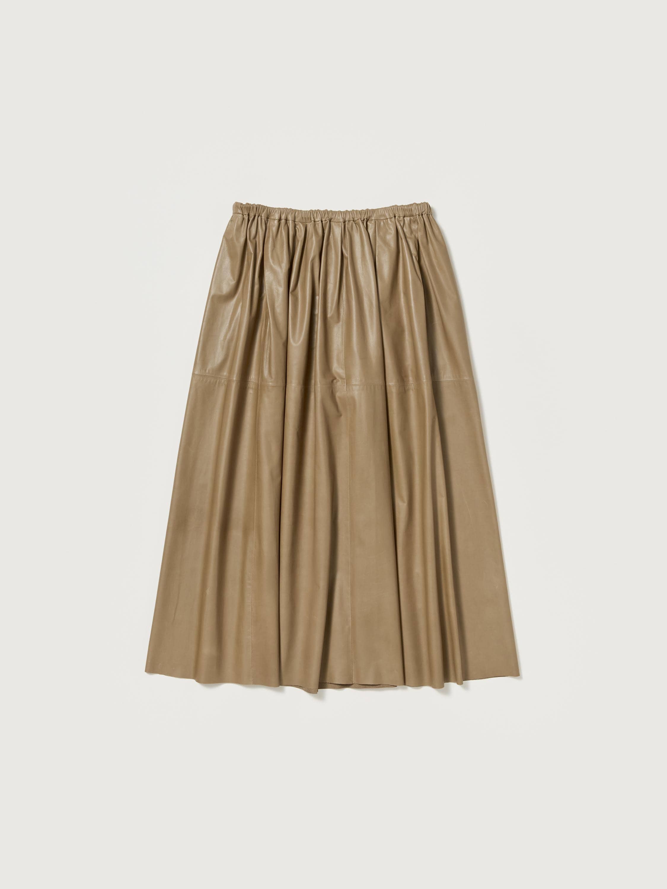 FINE BABY CALF GATHER SKIRT 詳細画像 KHAKI BEIGE 5