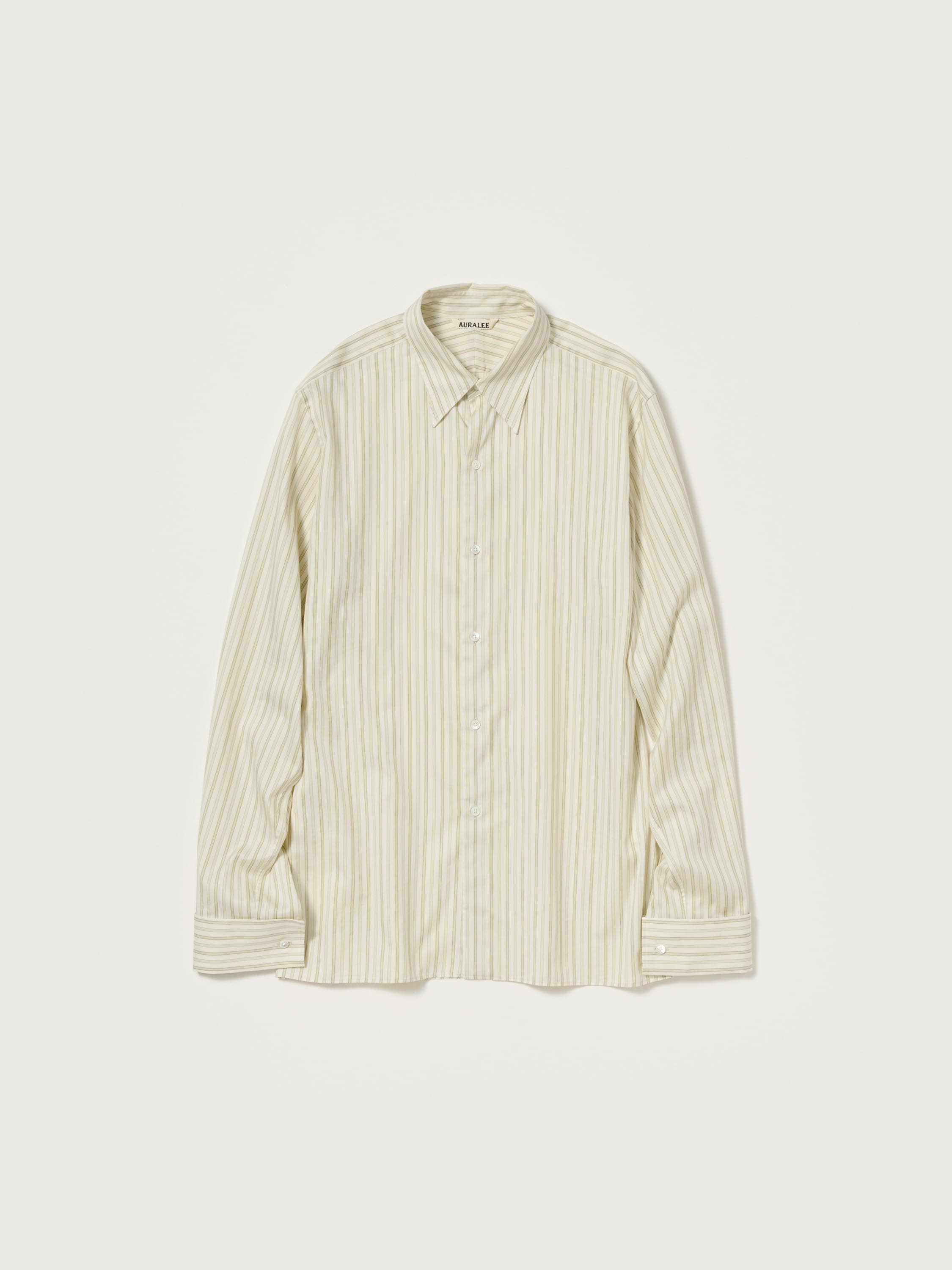 COTTON SILK STRIPE DOUBLE-CUFF SHIRT 詳細画像 IVORY STRIPE 4