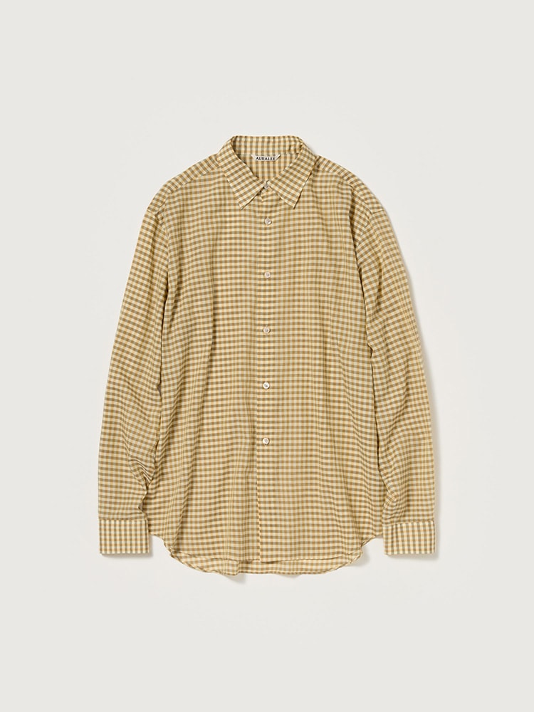 AIRY LIGHT COTTON CHECK SHIRT - AURALEE Official Website