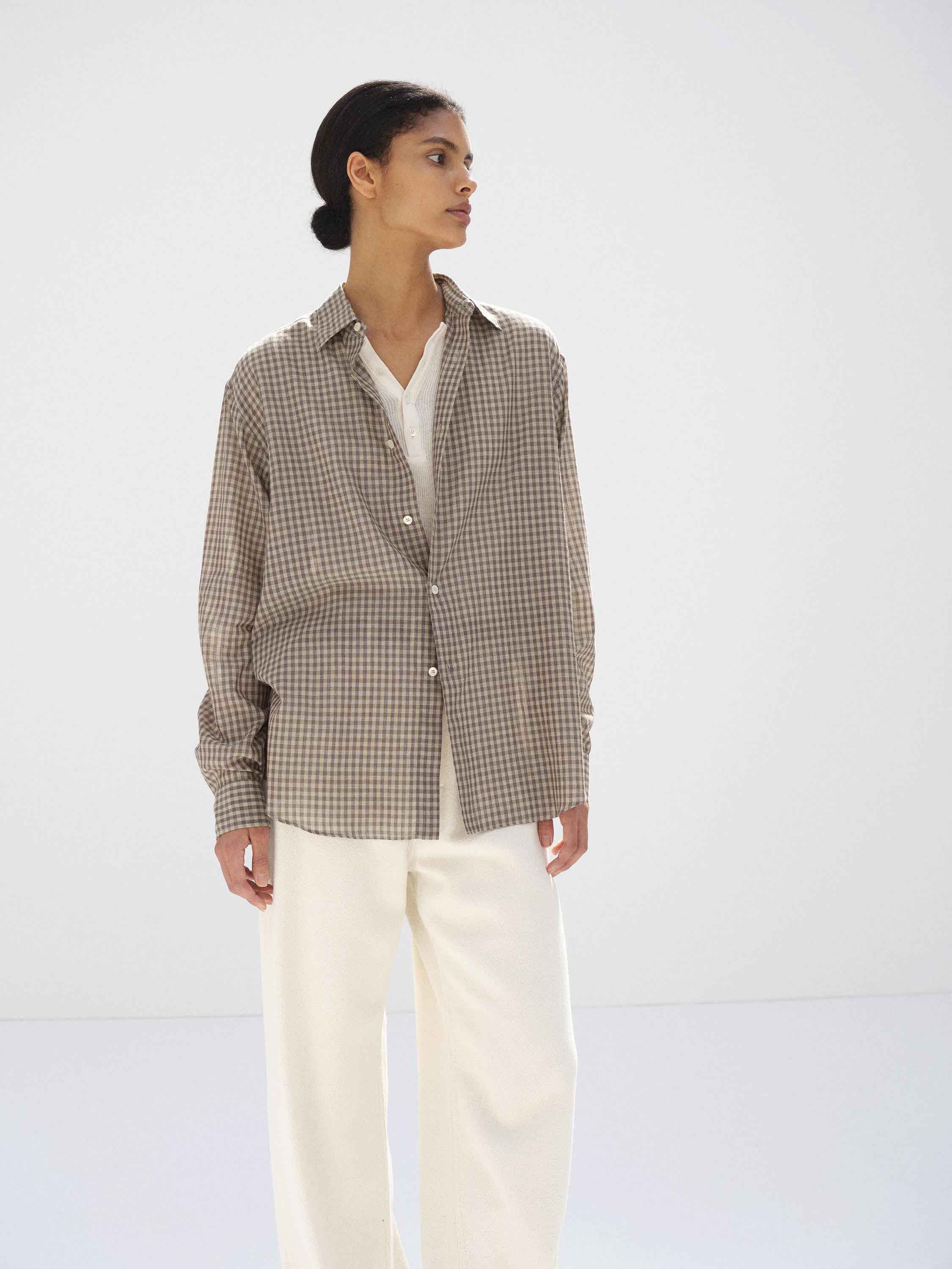 AIRY LIGHT COTTON CHECK SHIRT