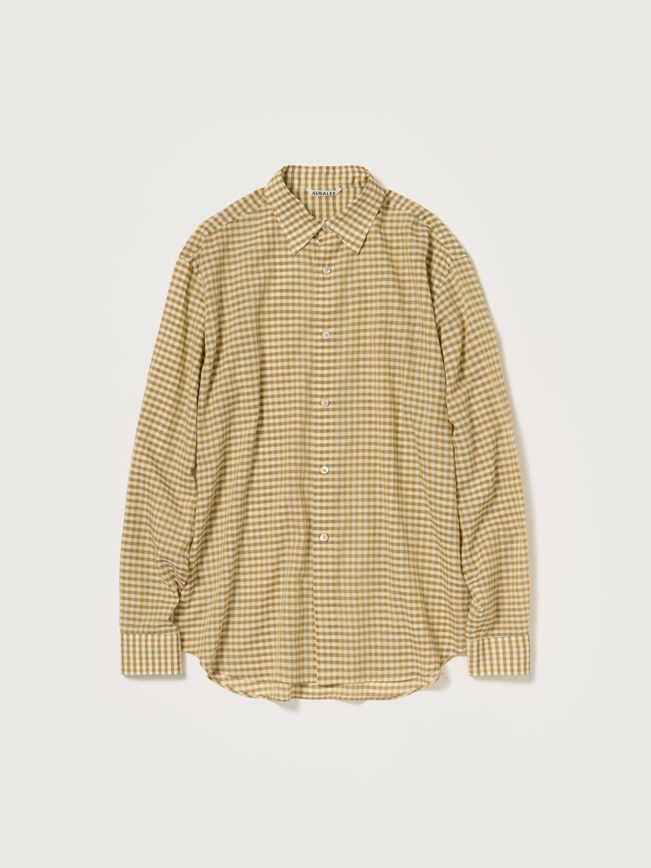 AIRY LIGHT COTTON CHECK SHIRT 詳細画像 MUSTARD GINGHAM CHECK 1