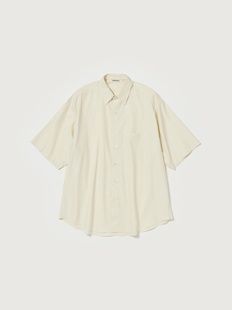 WASHED FINX TWILL BIG HALF SLEEVED SHIRT - AURALEE Official Website
