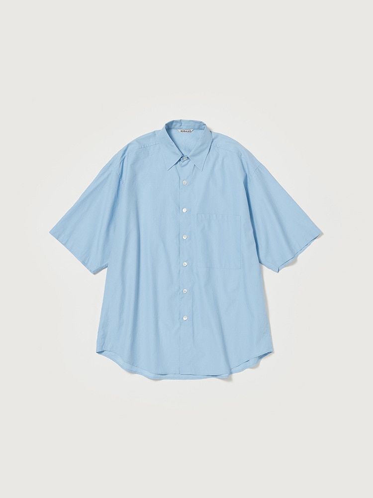 WASHED FINX TWILL BIG HALF SLEEVED SHIRT - AURALEE Official Website