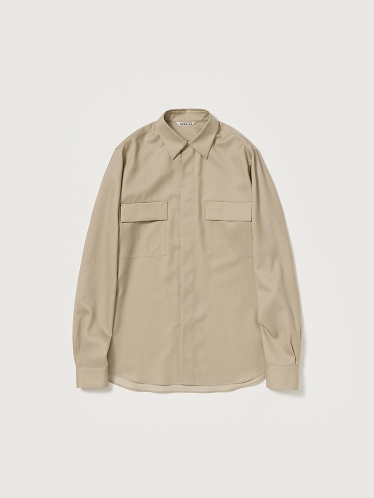 WOOL HERRINGBONE OVERSHIRT - AURALEE Official Website