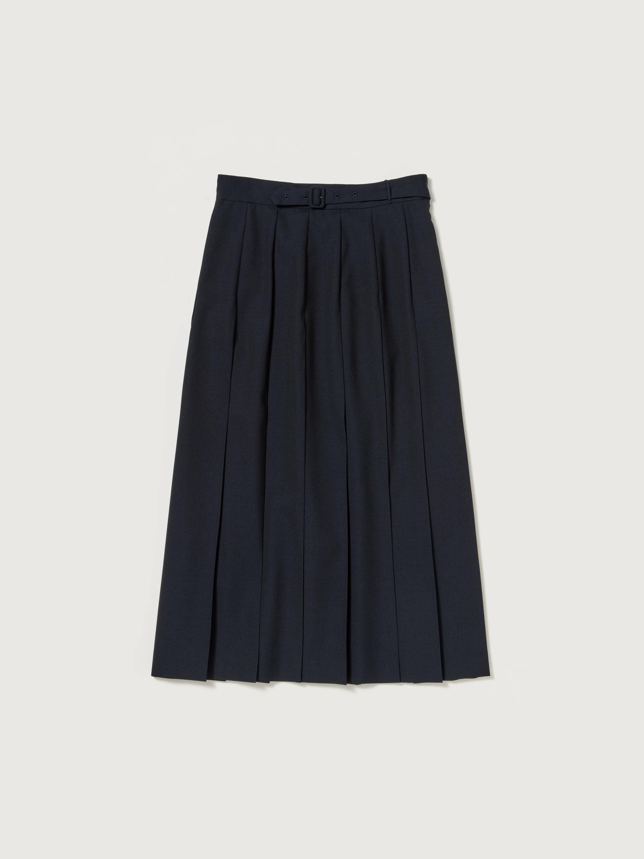 WOOL KID MOHAIR HOPSACK PLEATED SKIRT 詳細画像 DARK NAVY 1