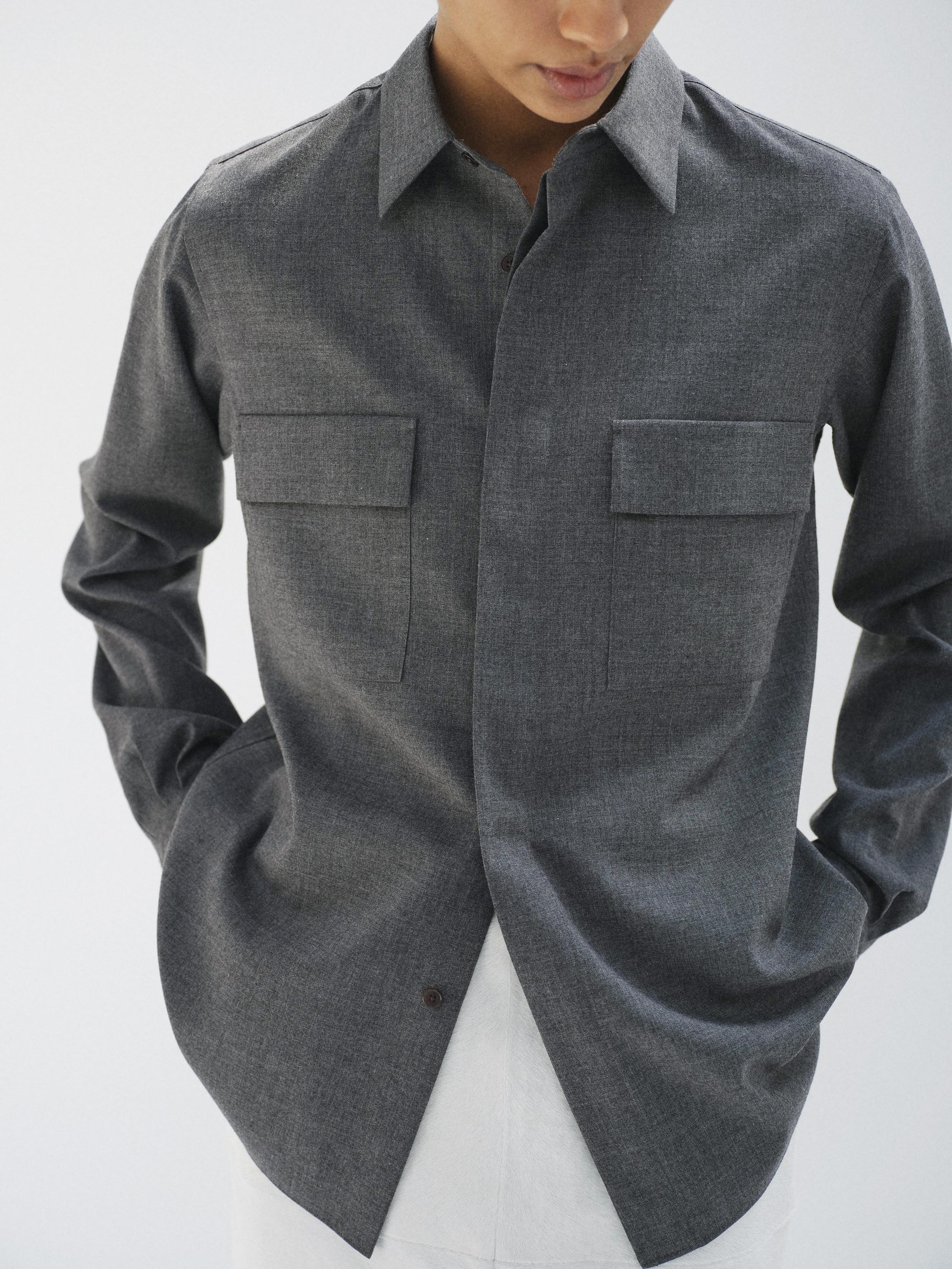 SUMMER TWIST CASHMERE PORA SHIRT 詳細画像 TOP CHARCOAL GRAY 3