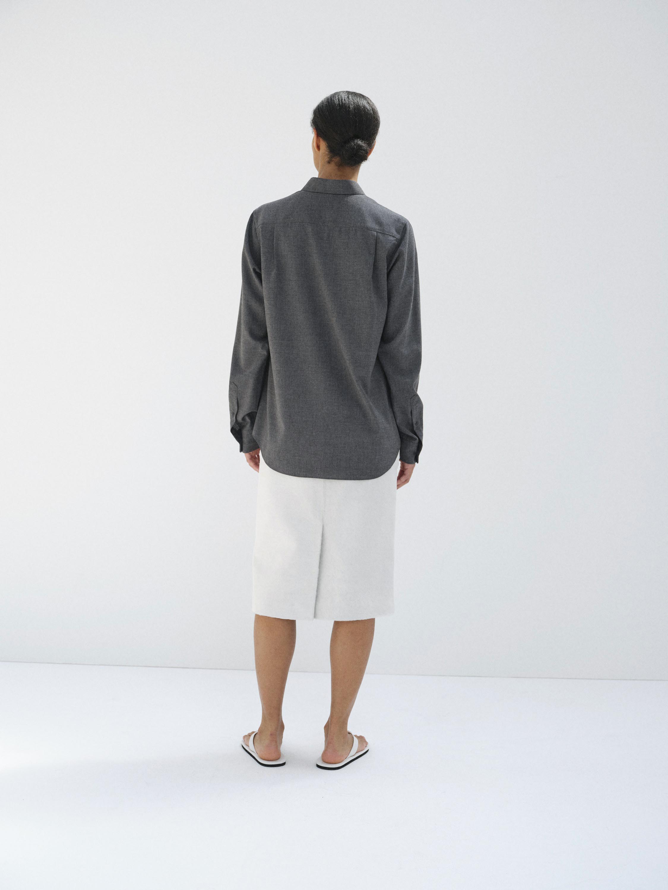 SUMMER TWIST CASHMERE PORA SHIRT 詳細画像 TOP CHARCOAL GRAY 4