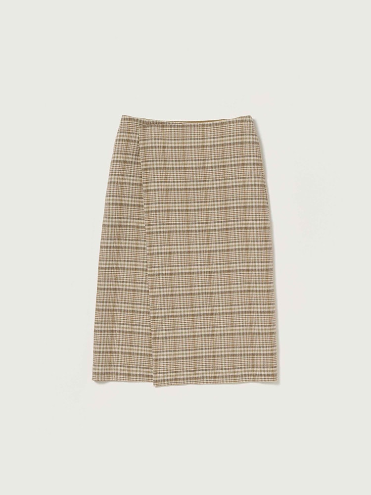 SILK LINEN NEP CHECK WRAP SKIRT - AURALEE Official Website