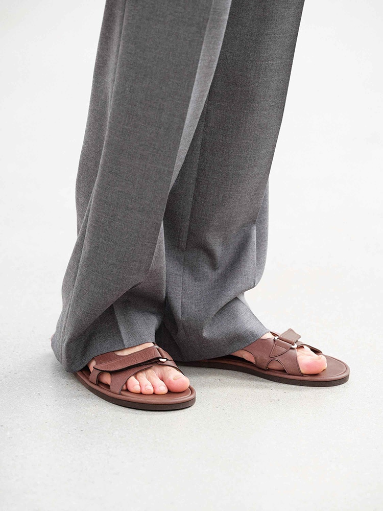 SOFT LEATHER DOUBLE STRAP SANDALS