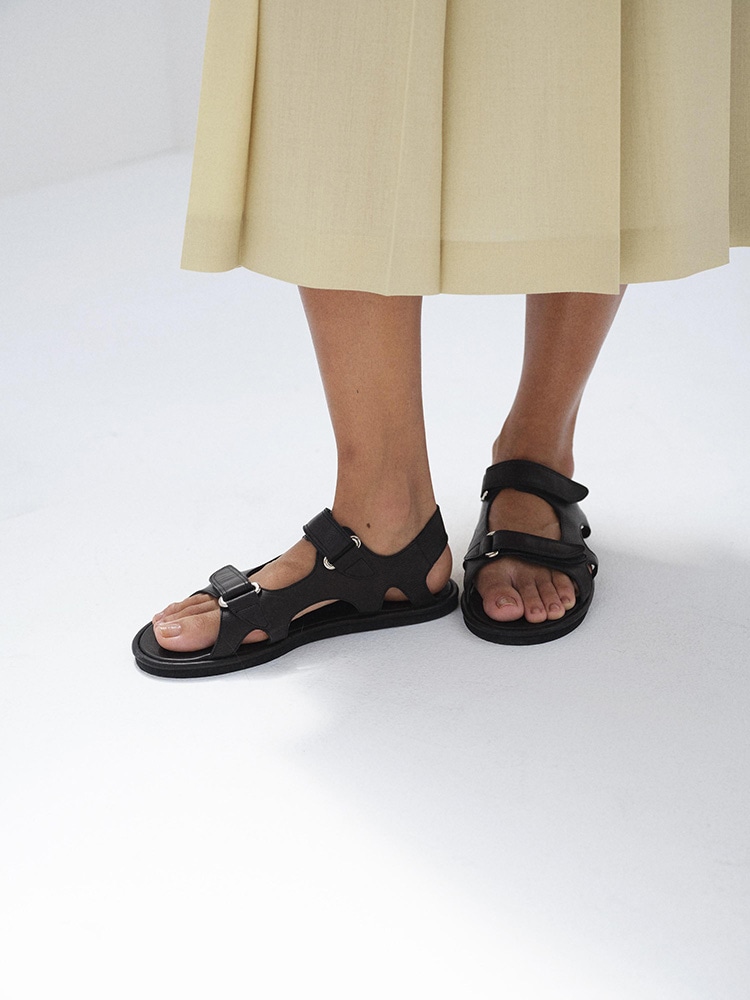 SOFT LEATHER DOUBLE STRAP SANDALS