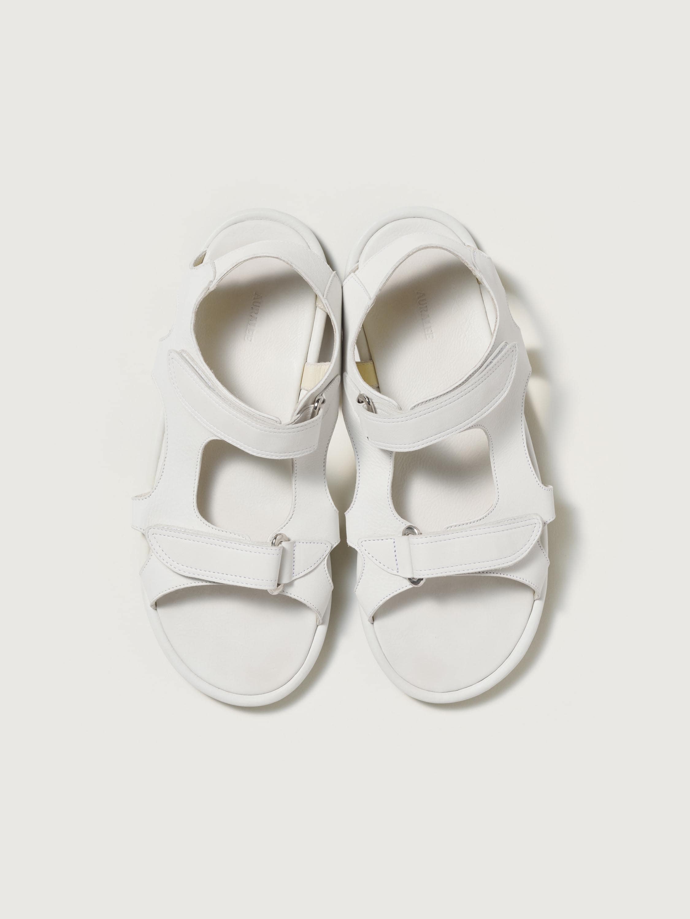 SOFT LEATHER DOUBLE STRAP SANDALS 詳細画像 WHITE 2