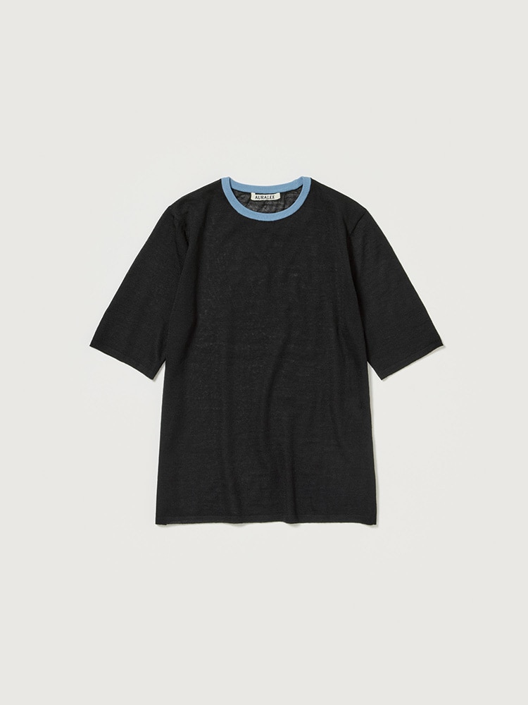 HARD TWIST HIGH GAUGE WOOL SILK KNIT TEE - AURALEE Official Website