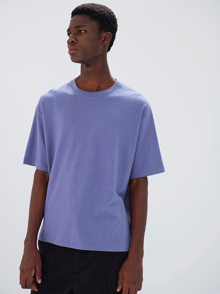 BRUSHED ORGANIC COTTON JERSEY TEE