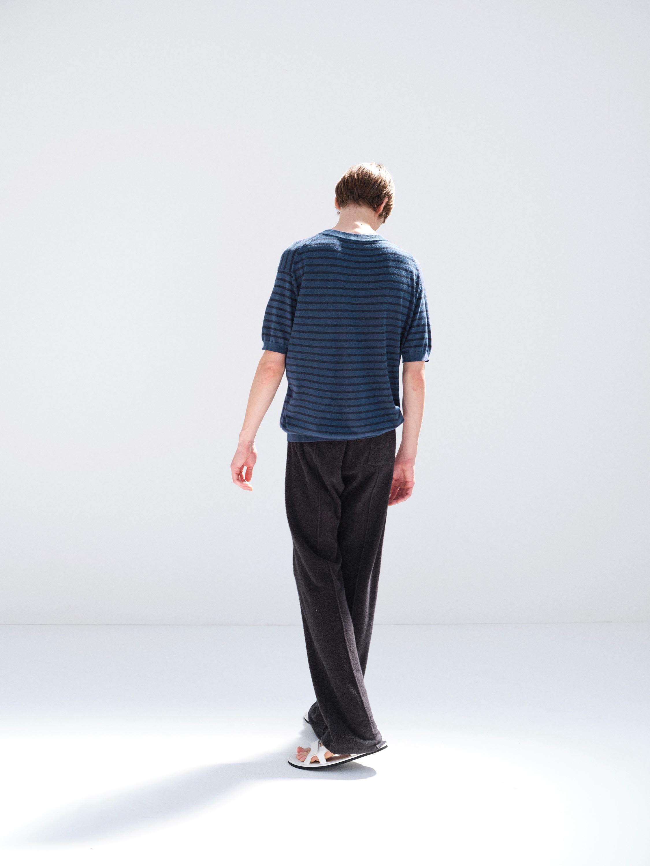 HIGH GAUGE COTTON KNIT TEE 詳細画像 BLUE NAVY STRIPE 3