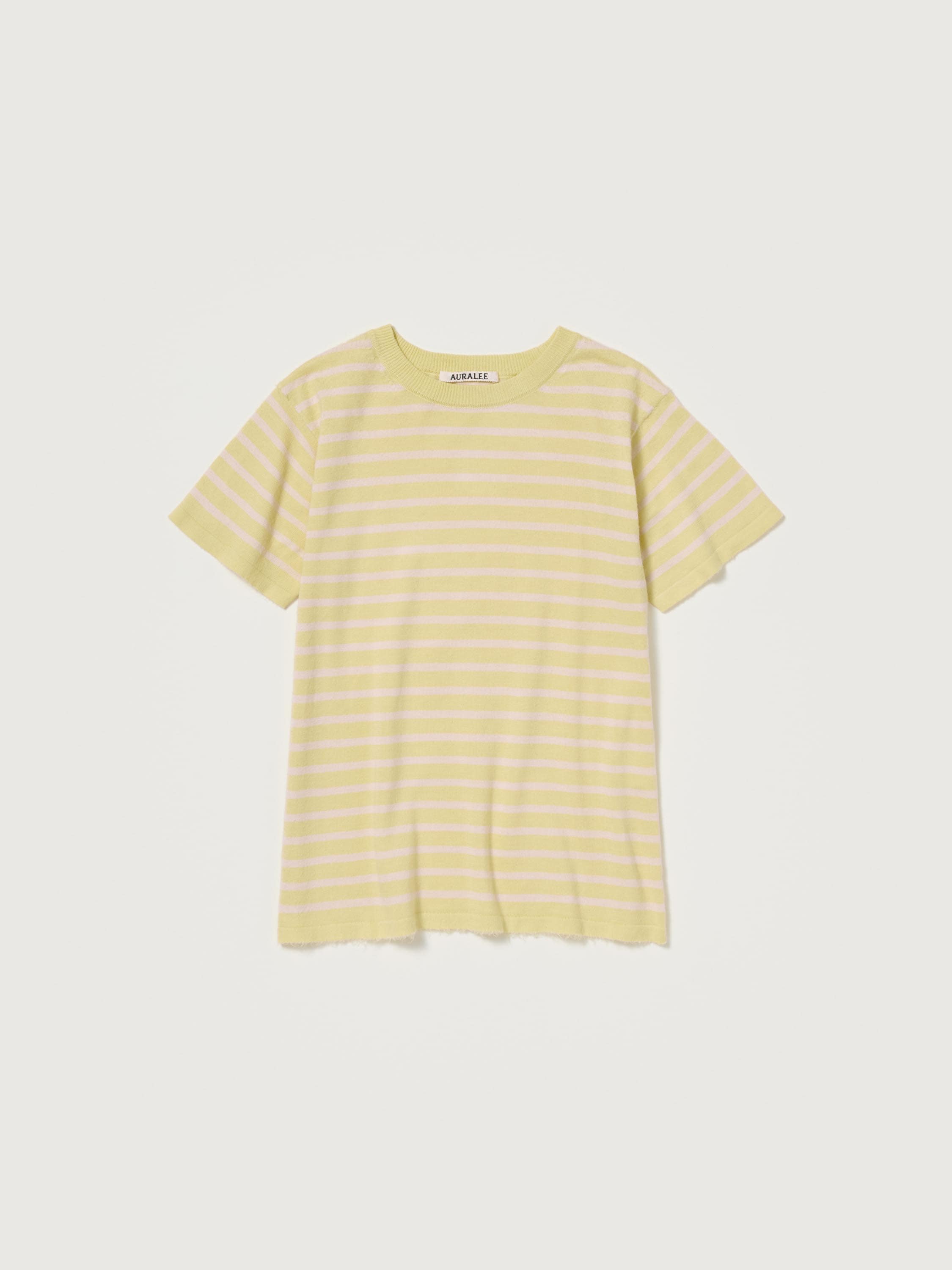 HIGH GAUGE COTTON KNIT TEE 詳細画像 YELLOW PINK STRIPE 1