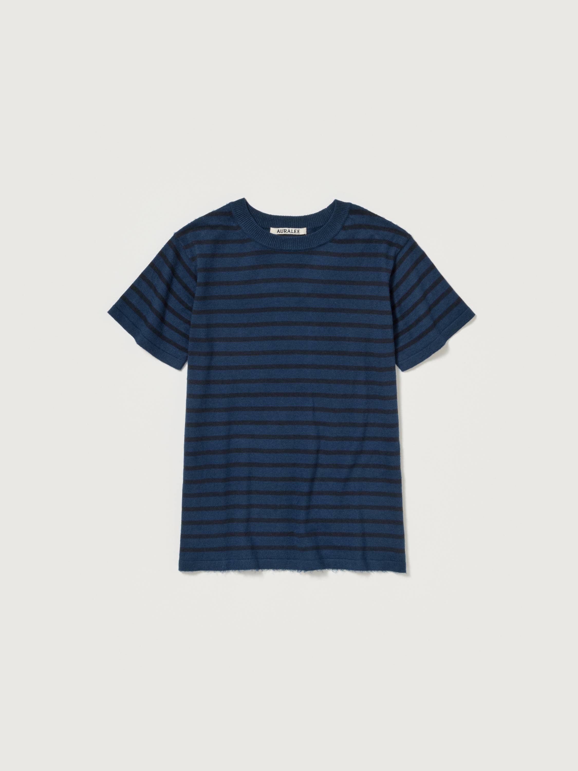 HIGH GAUGE COTTON KNIT TEE 詳細画像 BLUE NAVY STRIPE 3