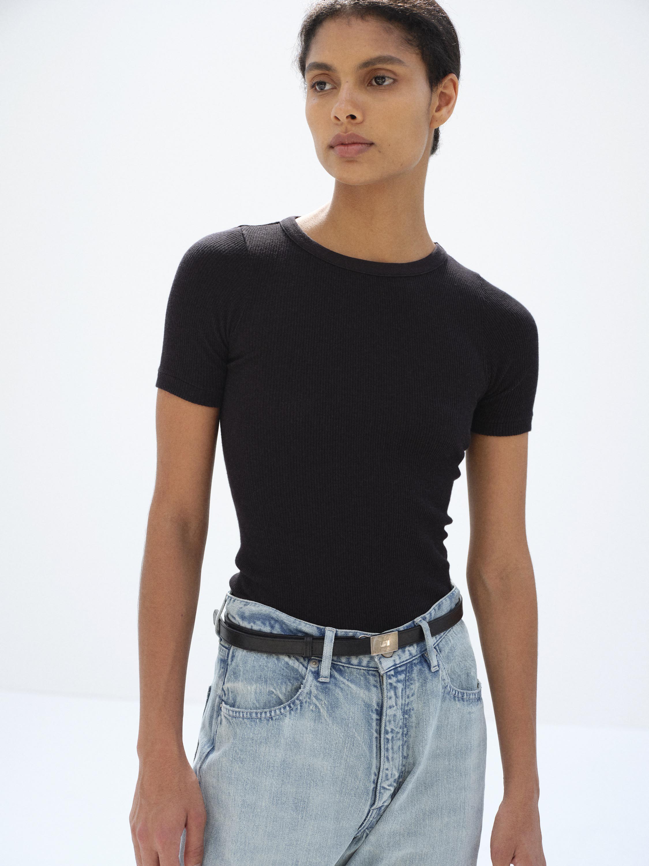 ORGANIC SOFT RIB TEE 詳細画像 BLACK 1