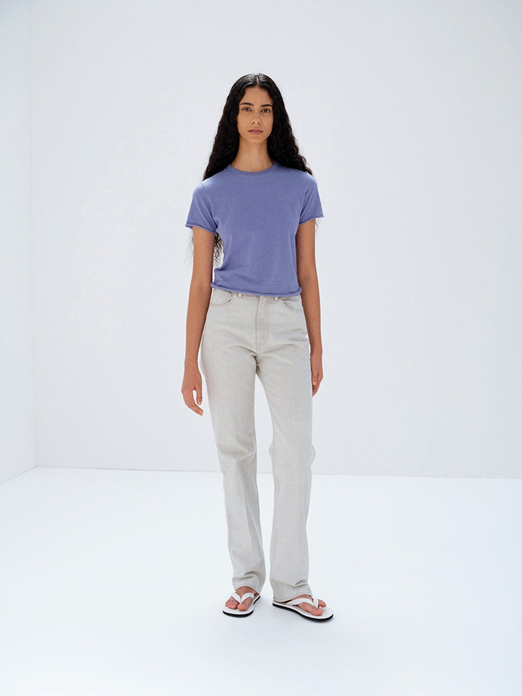 BRUSHED ORGANIC COTTON JERSEY TEE