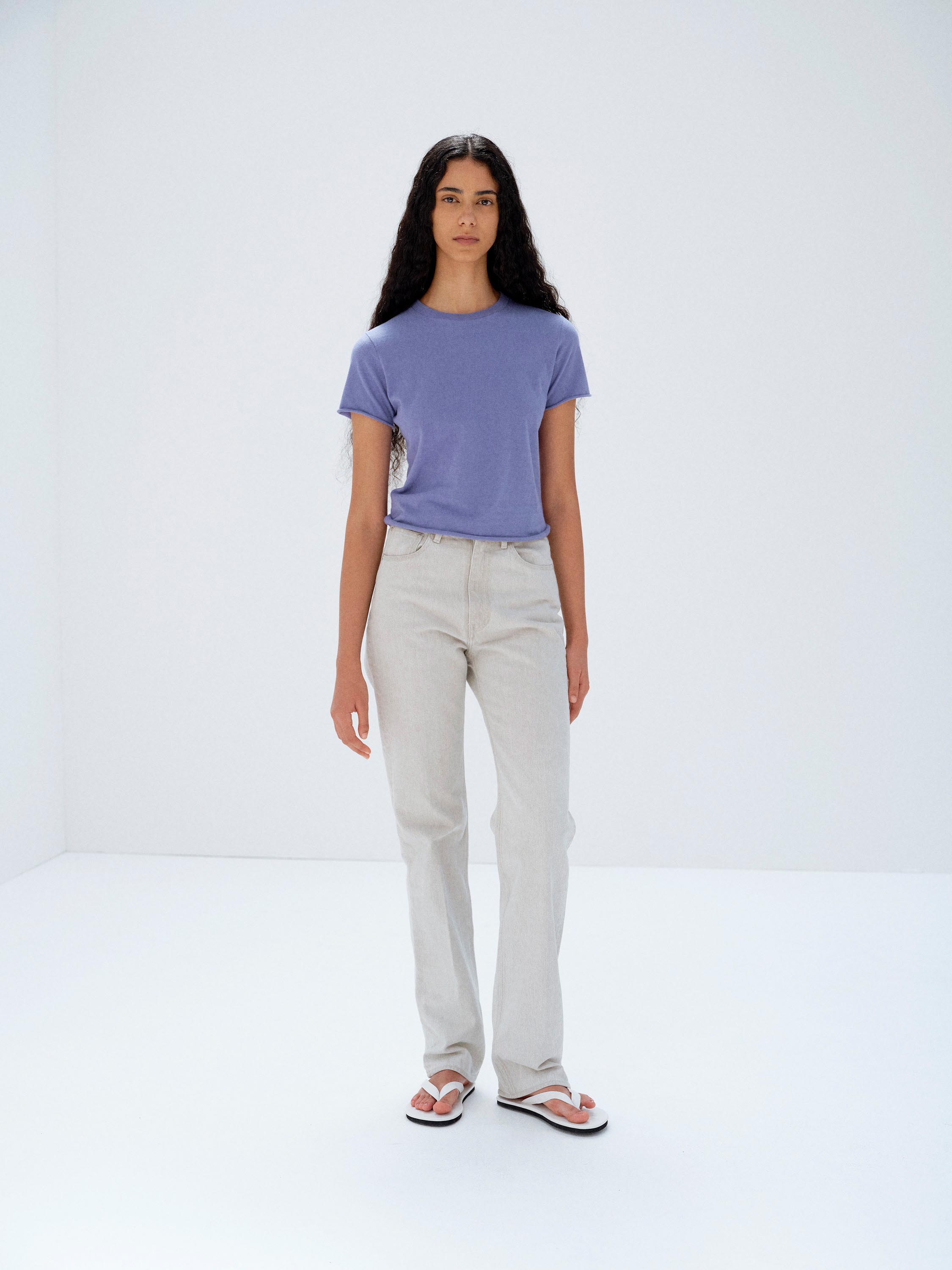 BRUSHED ORGANIC COTTON JERSEY TEE