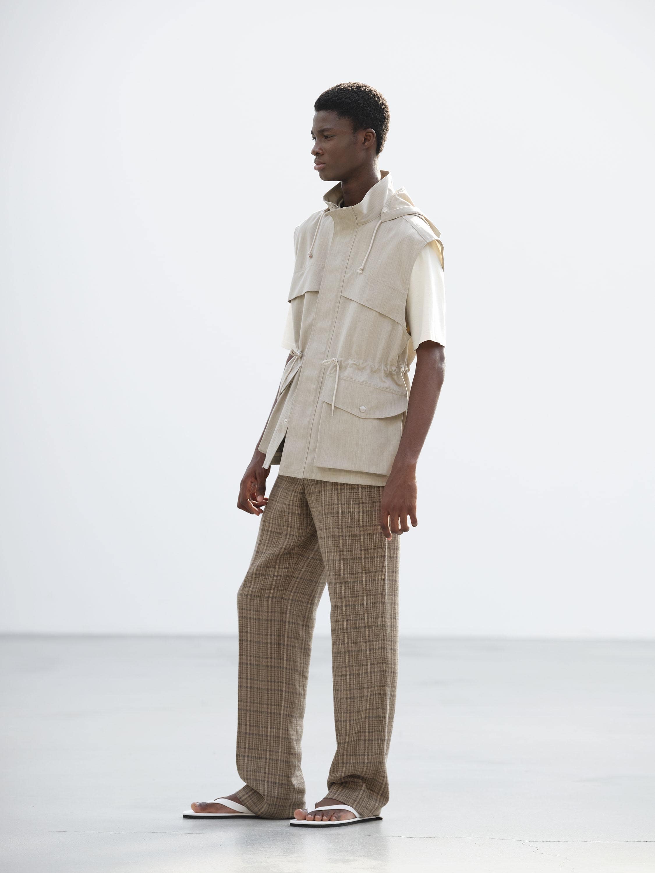 WOOL MAX CANVAS OVER VEST 詳細画像 TOP GRAY BEIGE 2