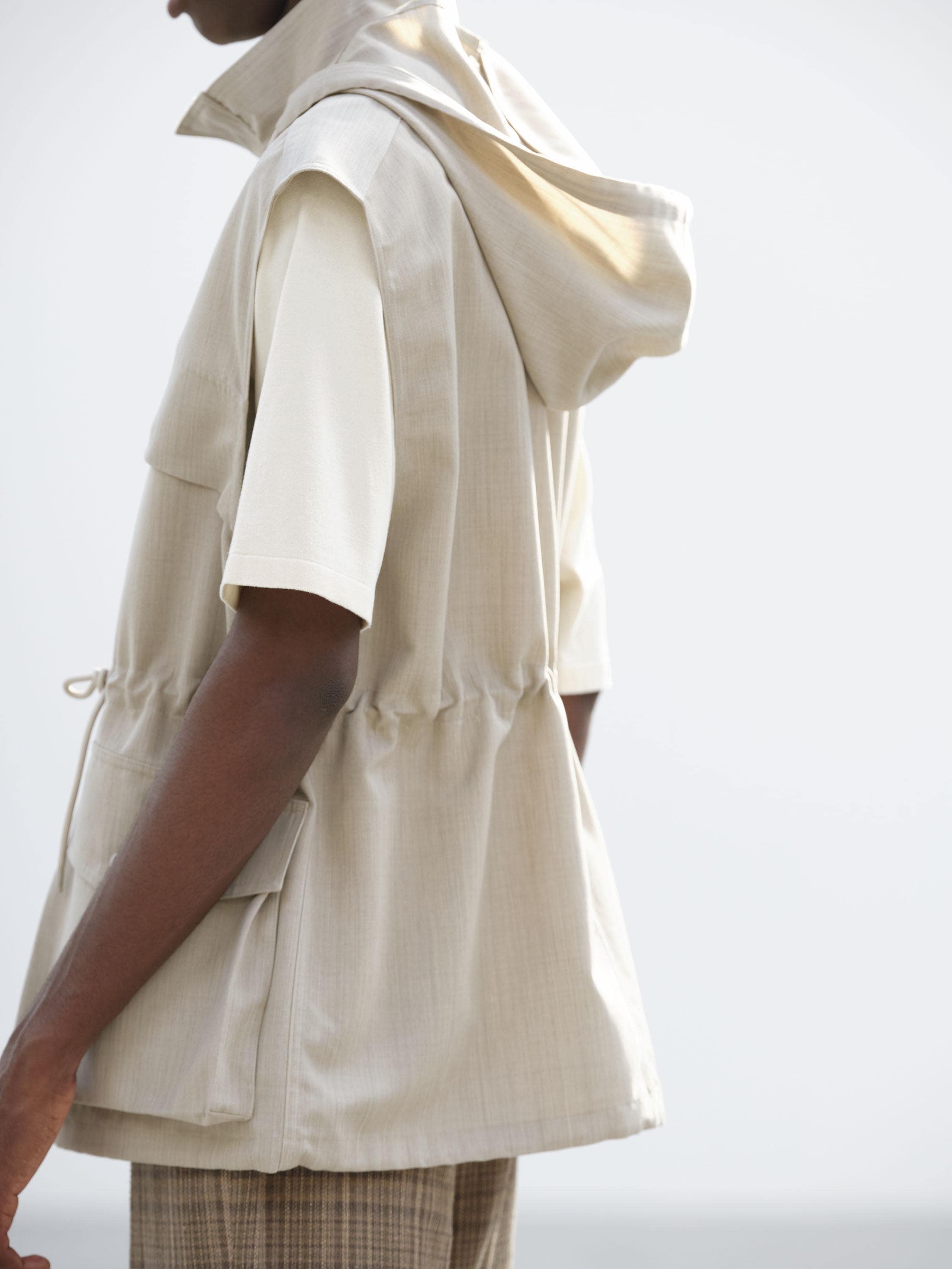 WOOL MAX CANVAS OVER VEST 詳細画像 TOP GRAY BEIGE 3